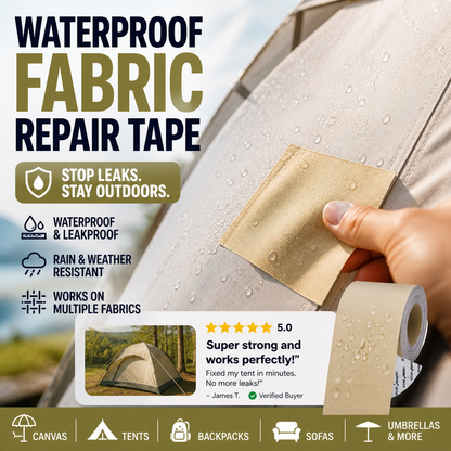 ⛺ JETZT 50 % RABATT! ✨ Selbstklebender Reparaturflicken für Planen, wasserdichtes Reparaturband aus Stoff, regenfest und mit starker Klebekraft für Zelte, Planen, Rucksäcke und Regenschirme