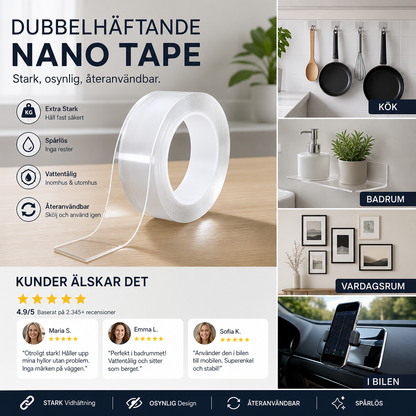 📦 2 KAUFEN, 1 GRATIS! 🔧 Nano-Klebeband – Hinterlässt keine Spuren, wiederverwendbar und transparent – perfekt für alle Oberflächen
