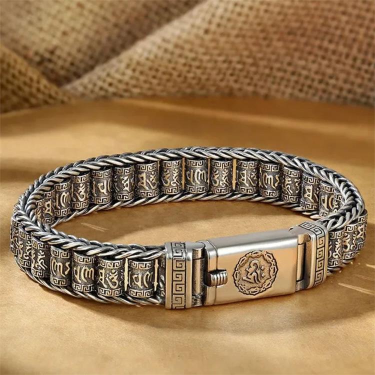 💎 50 % RABATT! 💎 Tibetisches Gebetsmühlen-Armband – 925er Sterlingsilber, Glücksbringer & Valentinstagsgeschenk