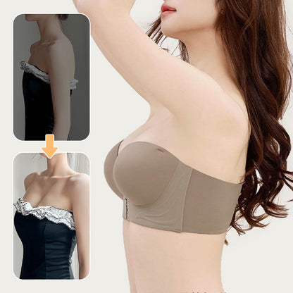 🌟 Unsichtbarer Push-up-BH mit Frontverschluss und versteckbaren Trägern 🥰