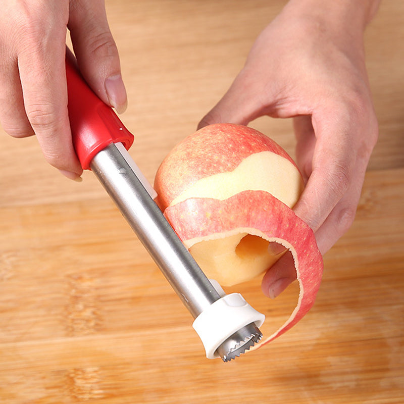 🍑Einfach zu benutzen🍎Edelstahl-Obstentkerner und -Schäler 2 in 1