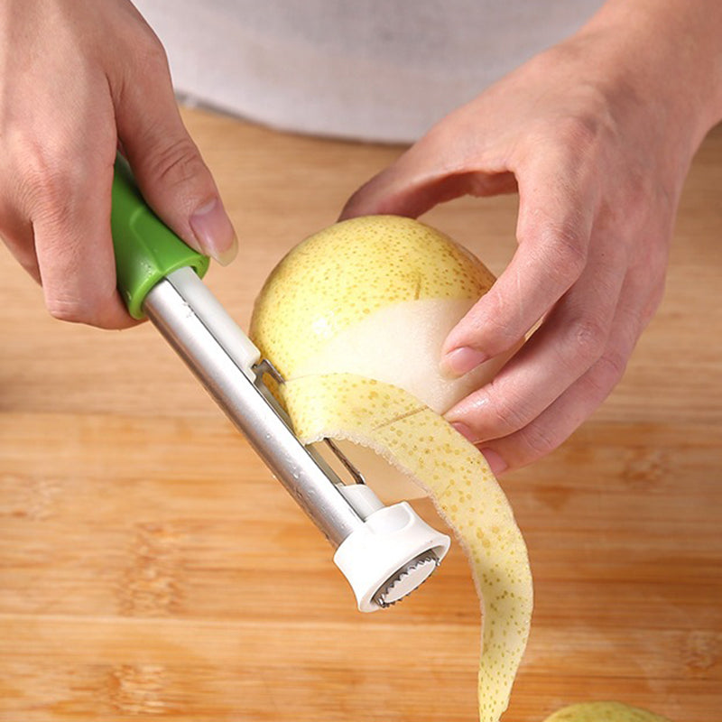 🍑Einfach zu benutzen🍎Edelstahl-Obstentkerner und -Schäler 2 in 1