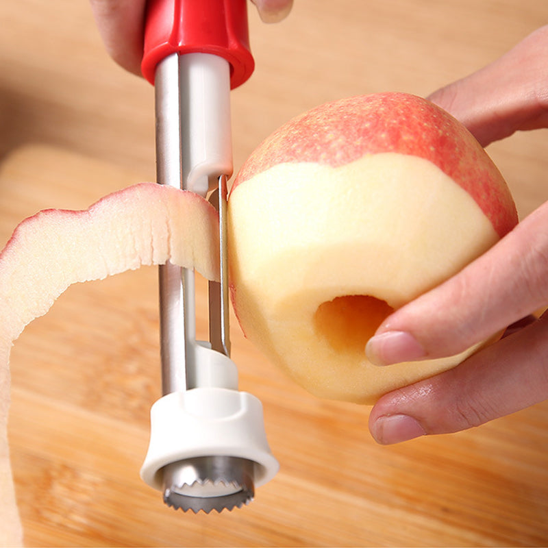🍑Einfach zu benutzen🍎Edelstahl-Obstentkerner und -Schäler 2 in 1