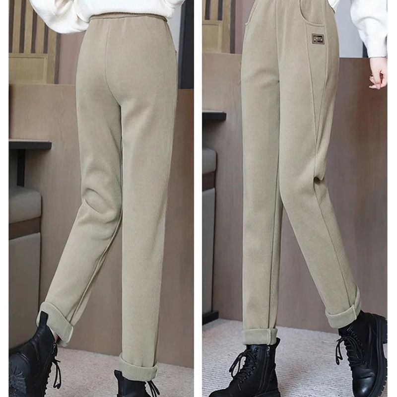 👖 Hoch taillierte, warme Damenhose mit Kunstfell-Futter