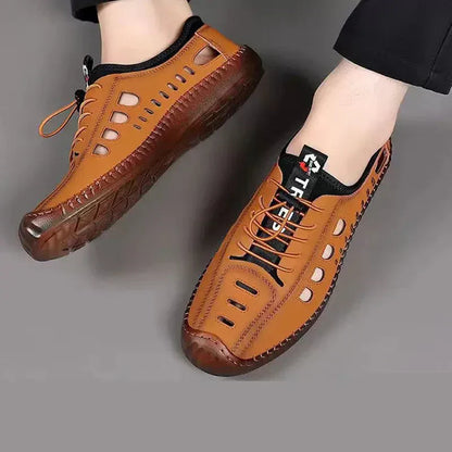 Wanderschuhe mit hohler Sohle aus geschmeidigem Leder