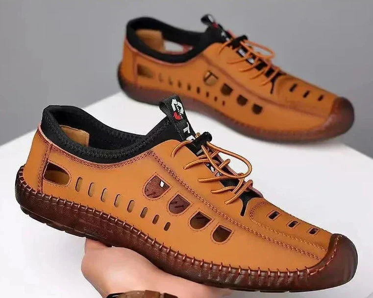 Wanderschuhe mit hohler Sohle aus geschmeidigem Leder