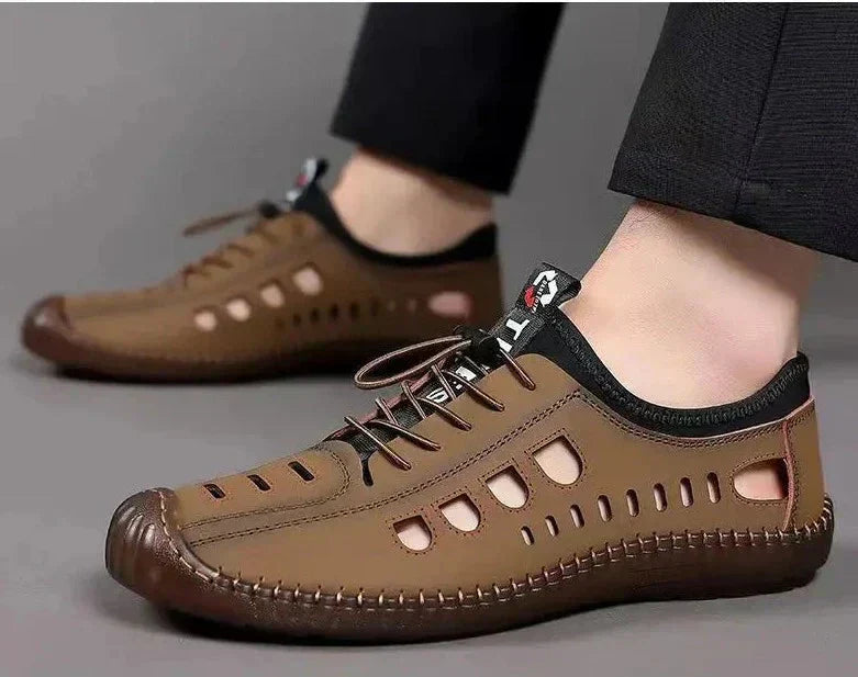 Wanderschuhe mit hohler Sohle aus geschmeidigem Leder