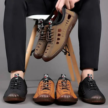 Wanderschuhe mit hohler Sohle aus geschmeidigem Leder