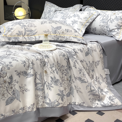 💥Bestseller 2025🌸 Maschinenwaschbares & atmungsaktives 4-teiliges Bettwäsche-Set mit Blumenmuster für alle Jahreszeiten ⏰ Zeitlich begrenztes Sonderangebot!