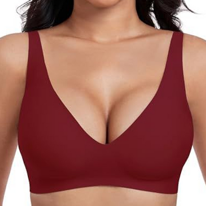 💕 Nahtloser, kabelloser Push-up-BH für Damen – Tiefes V