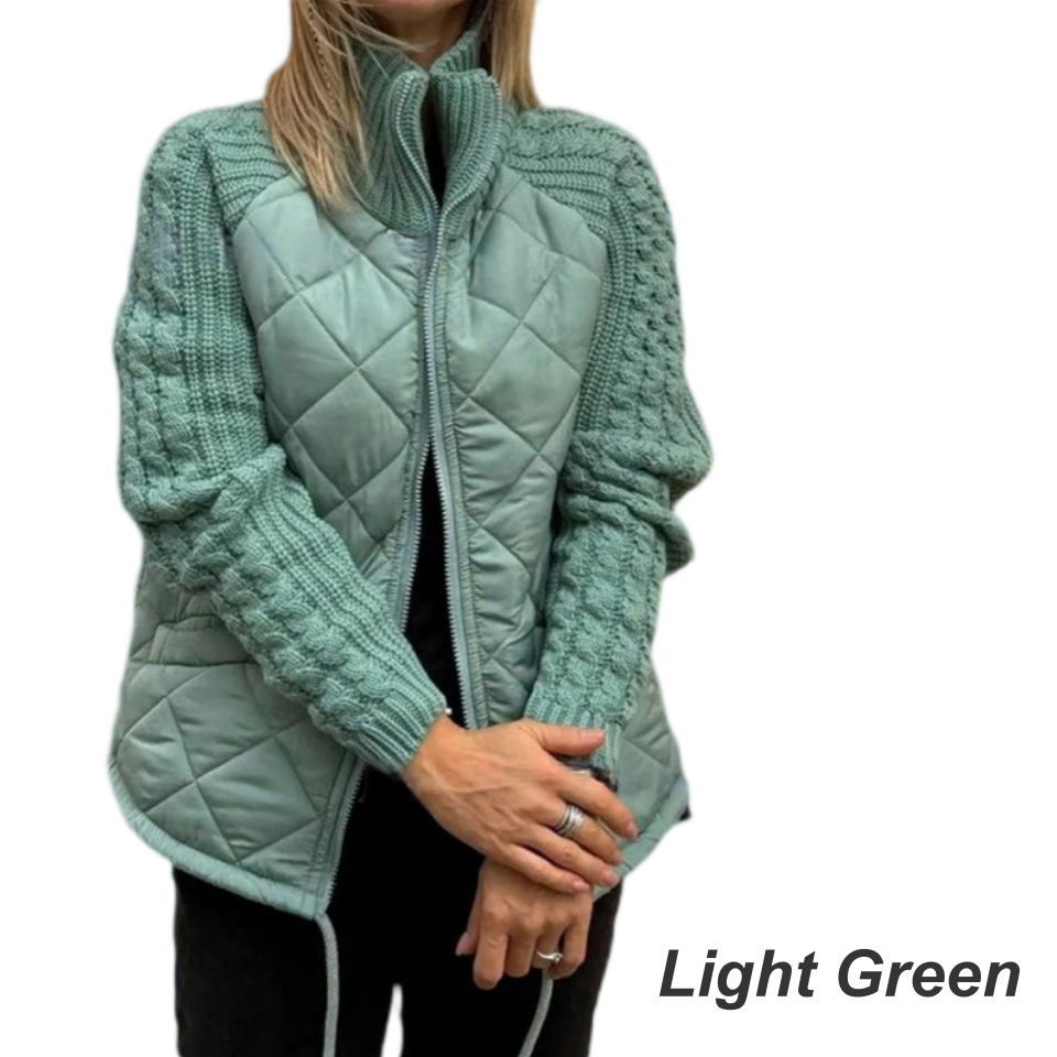 ⏳Begrenzte Zeit 50% Rabatt💥Gestrickte Patchwork-Pufferjacke für Damen