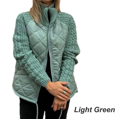 ⏳Begrenzte Zeit 50% Rabatt💥Gestrickte Patchwork-Pufferjacke für Damen