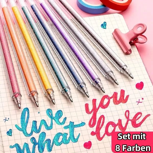 🔥Weihnachtsverkauf – 51 % Rabatt🎨 Set mit glitzernden Gelstiften🎄Leuchtende Farben, grenzenlose Kreativität