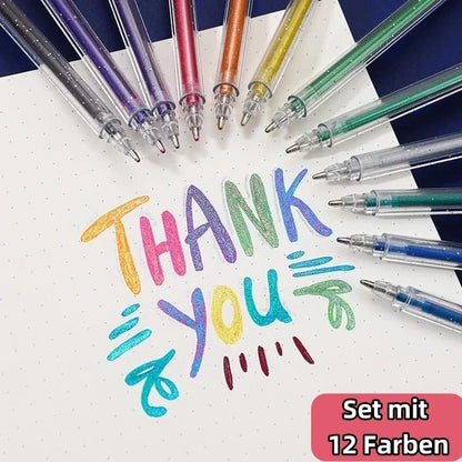 🔥Weihnachtsverkauf – 51 % Rabatt🎨 Set mit glitzernden Gelstiften🎄Leuchtende Farben, grenzenlose Kreativität