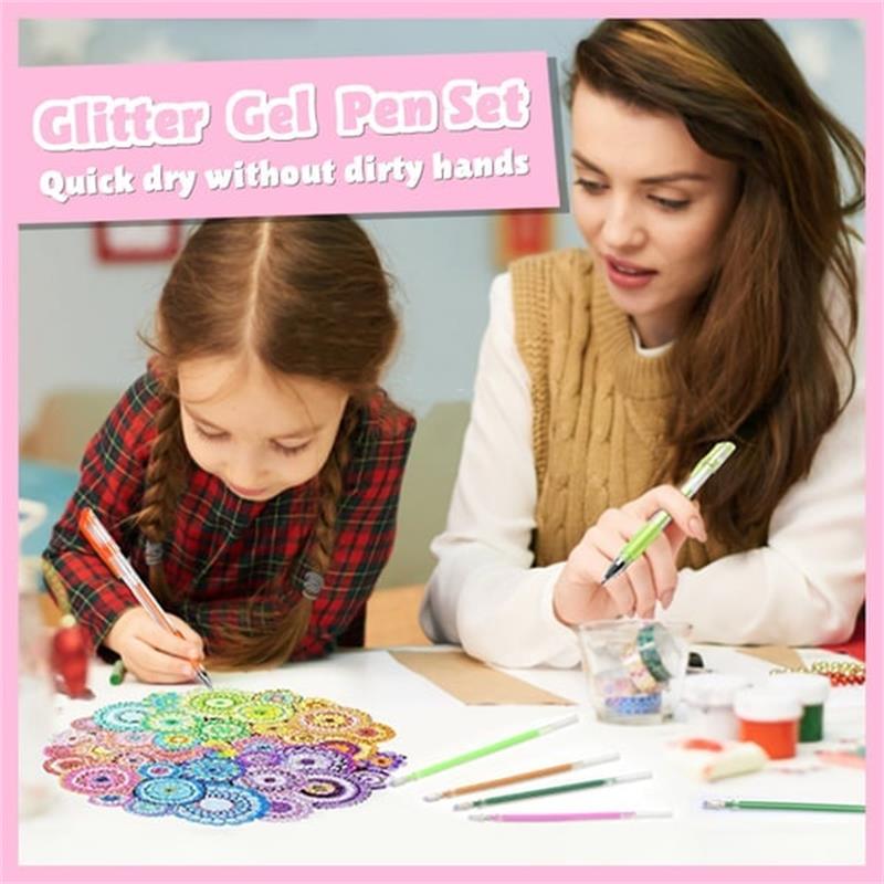🔥Weihnachtsverkauf – 51 % Rabatt🎨 Set mit glitzernden Gelstiften🎄Leuchtende Farben, grenzenlose Kreativität