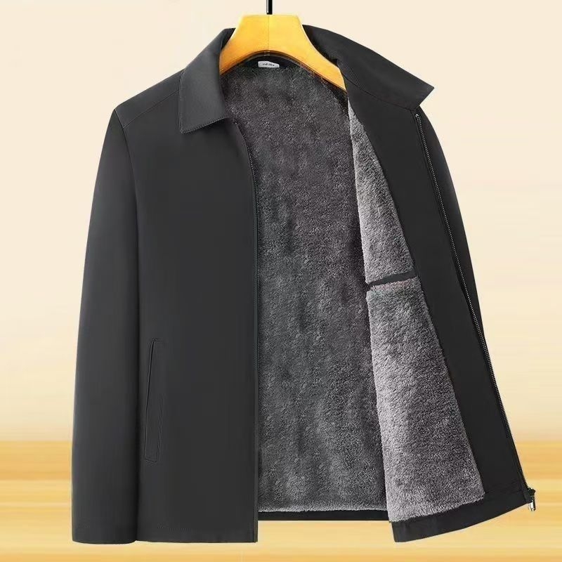 🔥Limitierter Verkauf 50% Rabatt🔥❄️Einfarbige, warme Herrenjacke mit Reißverschluss –💪Knitterfrei, wind-, regen- und schneefest!