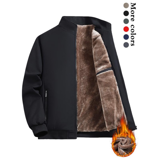 🔥Limitierter Verkauf 50% Rabatt🔥❄️Einfarbige, warme Herrenjacke mit Reißverschluss –💪Knitterfrei, wind-, regen- und schneefest!