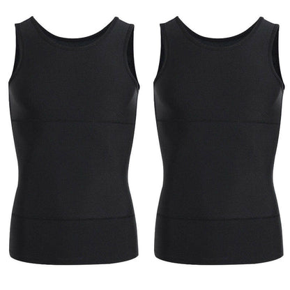 Einfarbiges Herren-Kompressions-Tanktop mit Bauchkontrolle