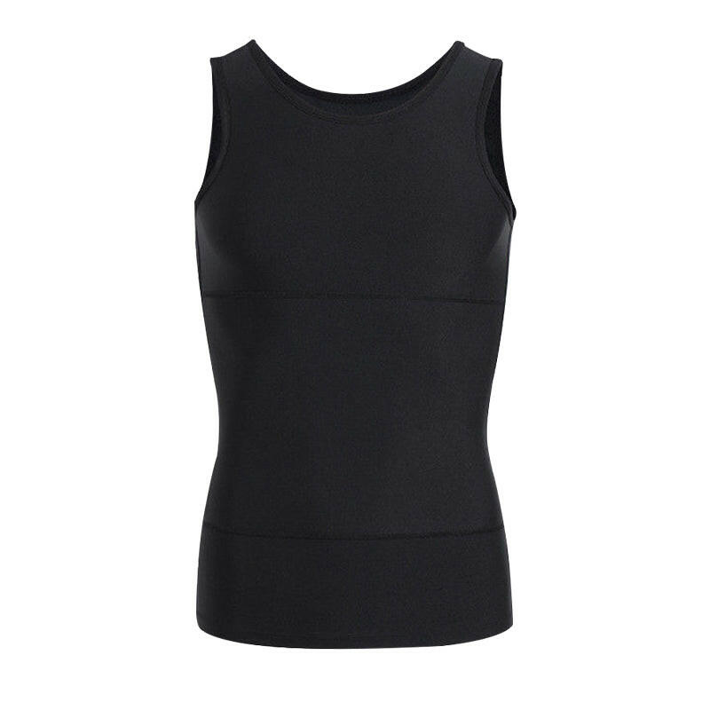 Einfarbiges Herren-Kompressions-Tanktop mit Bauchkontrolle