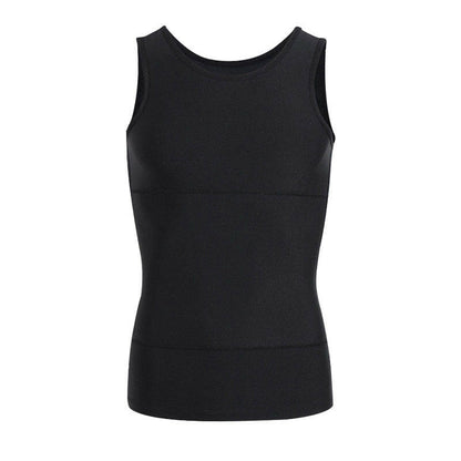 Einfarbiges Herren-Kompressions-Tanktop mit Bauchkontrolle