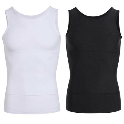 Einfarbiges Herren-Kompressions-Tanktop mit Bauchkontrolle