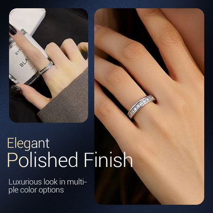 💖Black-Friday-Mega-Angebot – 50 % Rabatt!💖Drehbarer Spinner-Ring aus Titanstahl mit Zirkonia