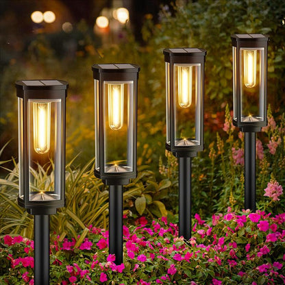 🌞 Solar-Gartenleuchte mit Filament-Optik – Wasserdicht & ideal für Wege und Rasen