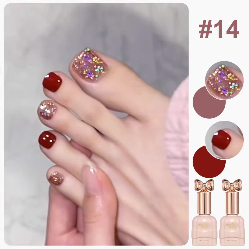 🎄 Weihnachtsaktionen 🎄2 Stück: kostenloser Versand💅Modisches Glitzer-Nagellack-Kombiset in zwei Farben