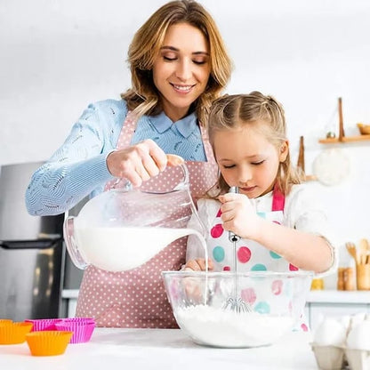 ❄️Sommerfrische 50 % Rabatt!👩‍🍳Semiautomatischer Rührbesen aus Edelstahl – Handbetriebener Eierschläger ohne Batterien für Eier, Sahne, Saucen & Kaffee
