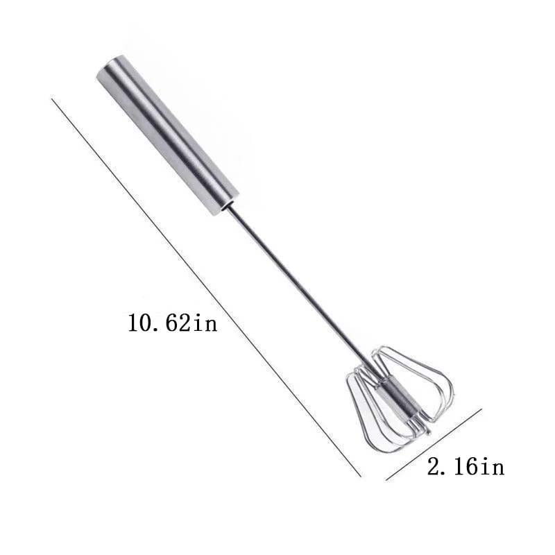 ❄️Sommerfrische 50 % Rabatt!👩‍🍳Semiautomatischer Rührbesen aus Edelstahl – Handbetriebener Eierschläger ohne Batterien für Eier, Sahne, Saucen & Kaffee