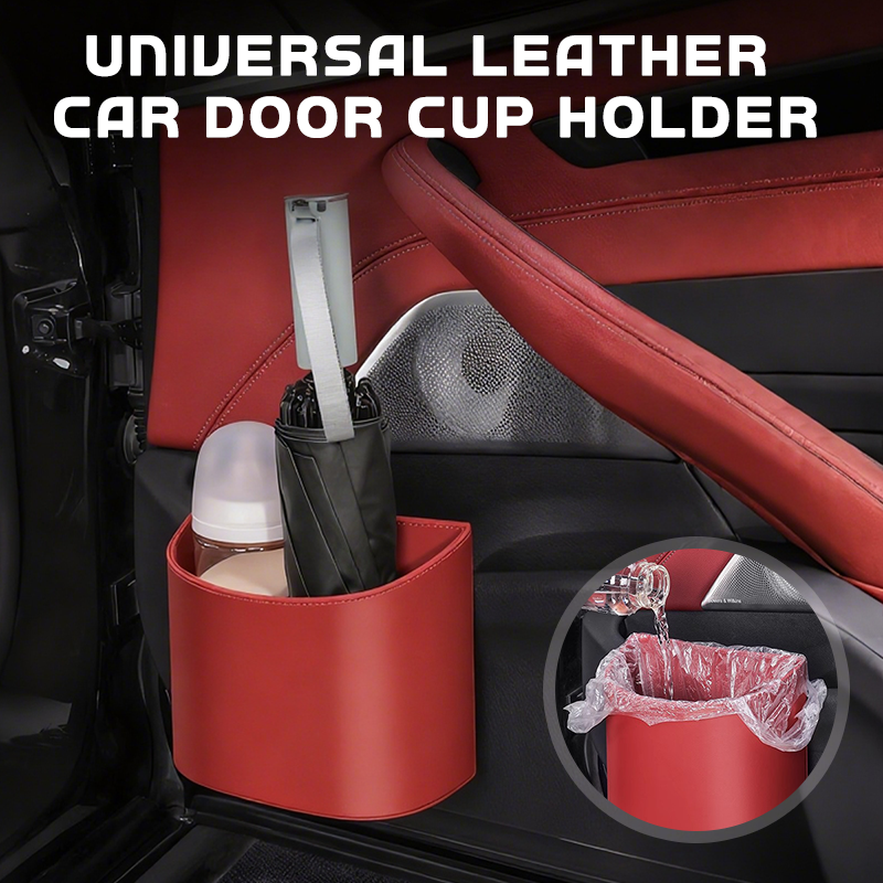 🥳HEISSER VERKAUF 2026🥳💞ÜBER 50.000 VERKAUFT!🚗🧺 50 % RABATT! Getränkehalter aus Leder für die Autotür – Breite Öffnung, Getränke und Handy sind leicht zu erreichen. Sicherer Halt durch Clip-Befestigung. PU-Leder, robust und stilvoll. 🛡️✨