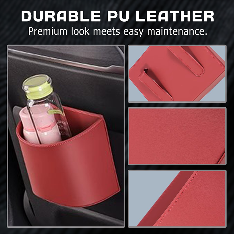 🥳HEISSER VERKAUF 2026🥳💞ÜBER 50.000 VERKAUFT!🚗🧺 50 % RABATT! Getränkehalter aus Leder für die Autotür – Breite Öffnung, Getränke und Handy sind leicht zu erreichen. Sicherer Halt durch Clip-Befestigung. PU-Leder, robust und stilvoll. 🛡️✨
