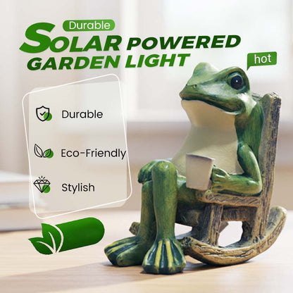 Solarbetriebene Schaukelstuhl-Frosch-Dekoration