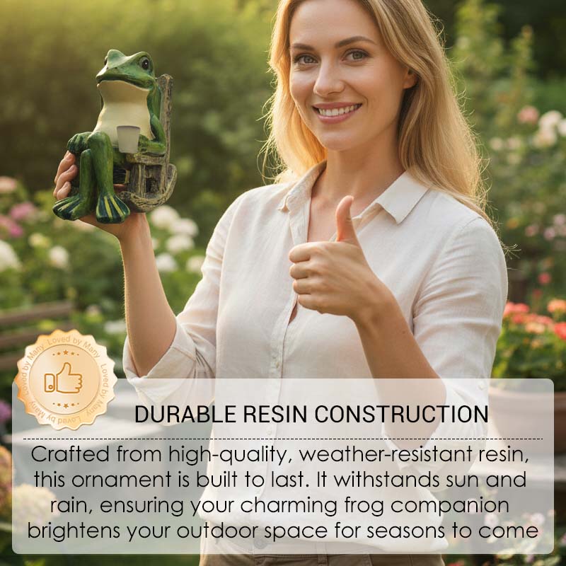 Solarbetriebene Schaukelstuhl-Frosch-Dekoration