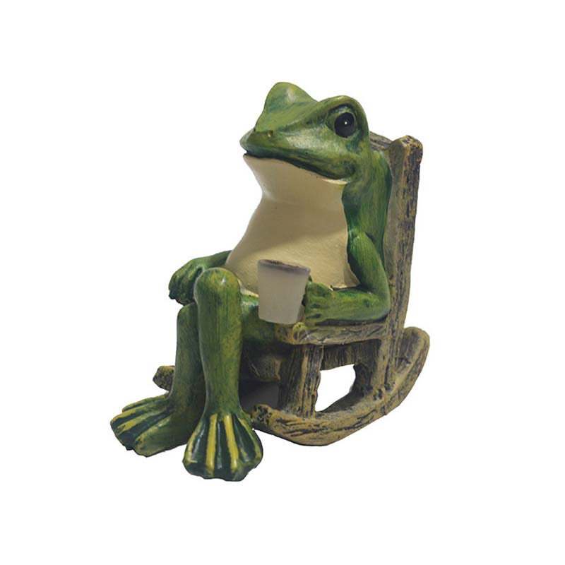 Solarbetriebene Schaukelstuhl-Frosch-Dekoration