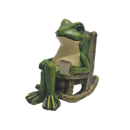 Solarbetriebene Schaukelstuhl-Frosch-Dekoration