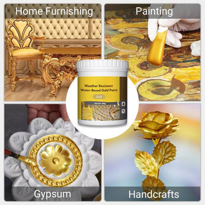 ✨🏠 50% Rabatt: Umweltfreundliche wasserbasierte Goldfarbe – Höchste Wetterbeständigkeit & einfache Anwendung für elegante Innen- & Außendekoration! ✨👍