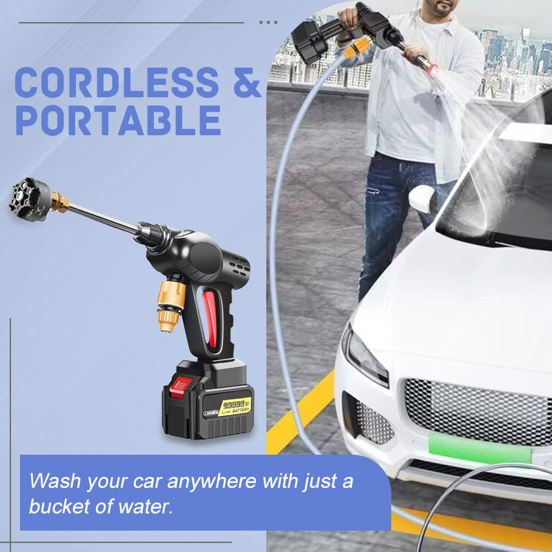 🚗 💦 Akku Hochdruckreiniger 30bar – 2X3000mAh, 180° Verstellbare Düse & 5m Schlauch für Auto, Terrasse und Bewässerung 🔋