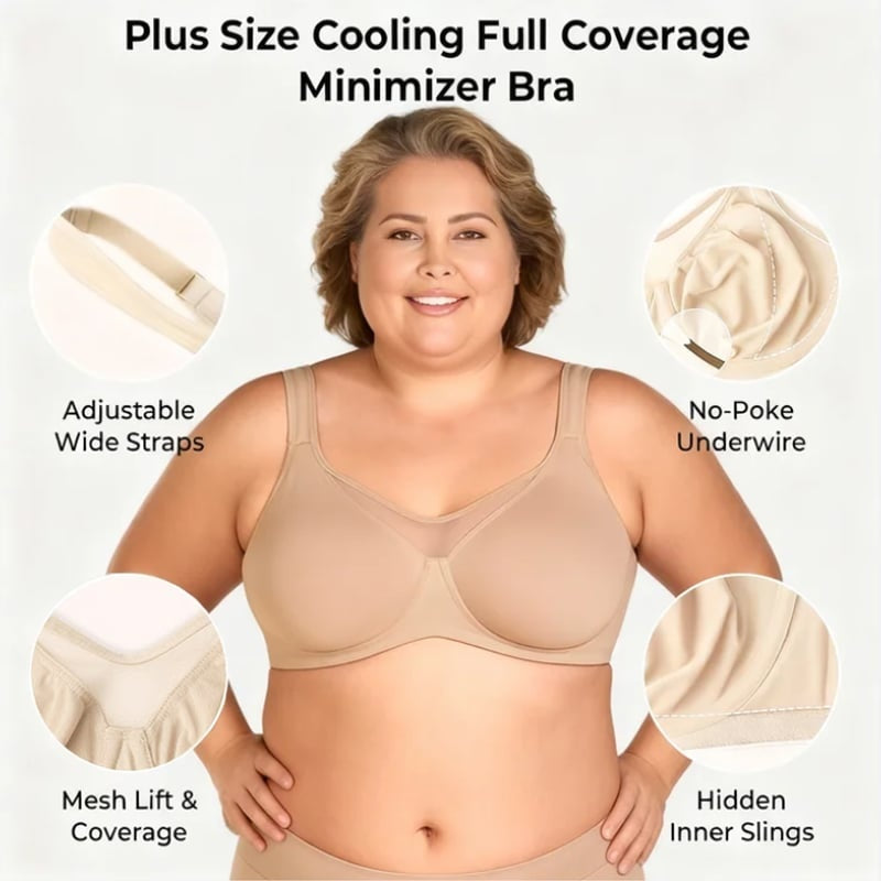 🏆 LETZTER TAG – 60% RABATT!! 💐 Frauen Plus Size Kühlender Minimizer-BH mit voller Abdeckung