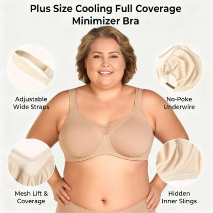 🏆 LETZTER TAG – 60% RABATT!! 💐 Frauen Plus Size Kühlender Minimizer-BH mit voller Abdeckung