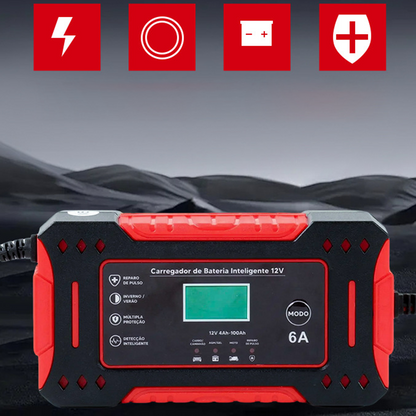 🎉 Neujahrsgeschenk – 50% RABATT!🔋12V Slim Ladegerät (6A + Pulsreparatur) – Kompatibel mit Auto/Motorrad/E-Bike: Sicher & Langlebig!