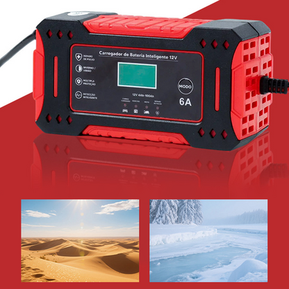 🎉 Neujahrsgeschenk – 50% RABATT!🔋12V Slim Ladegerät (6A + Pulsreparatur) – Kompatibel mit Auto/Motorrad/E-Bike: Sicher & Langlebig!