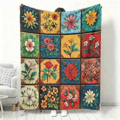 🌸 Kuschelige Flanelldecke mit Blumenmuster – Ultraweich &amp; dekorativ für Ihr Zuhause!