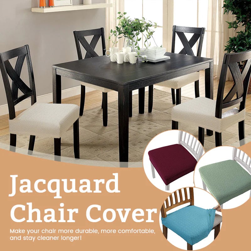 📢📢 3+3 GRATIS⏰Wasserabweisender Stuhlbezug mit Rauten-Jacquard – Für Esszimmer-, Hotel- & Haushaltsstühle 🪑✨