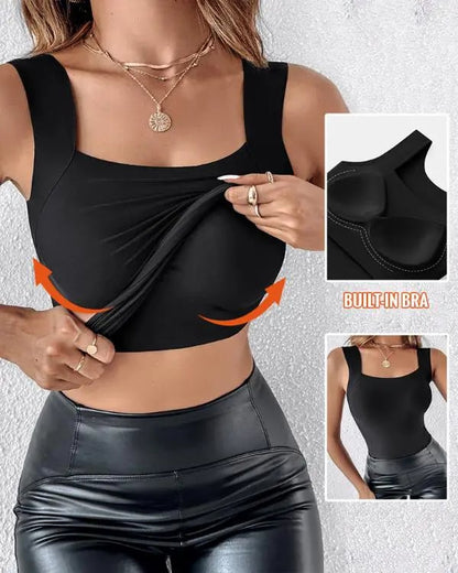 ❤️Damen Thermo-Tanktop mit U-Ausschnitt und integriertem BH
