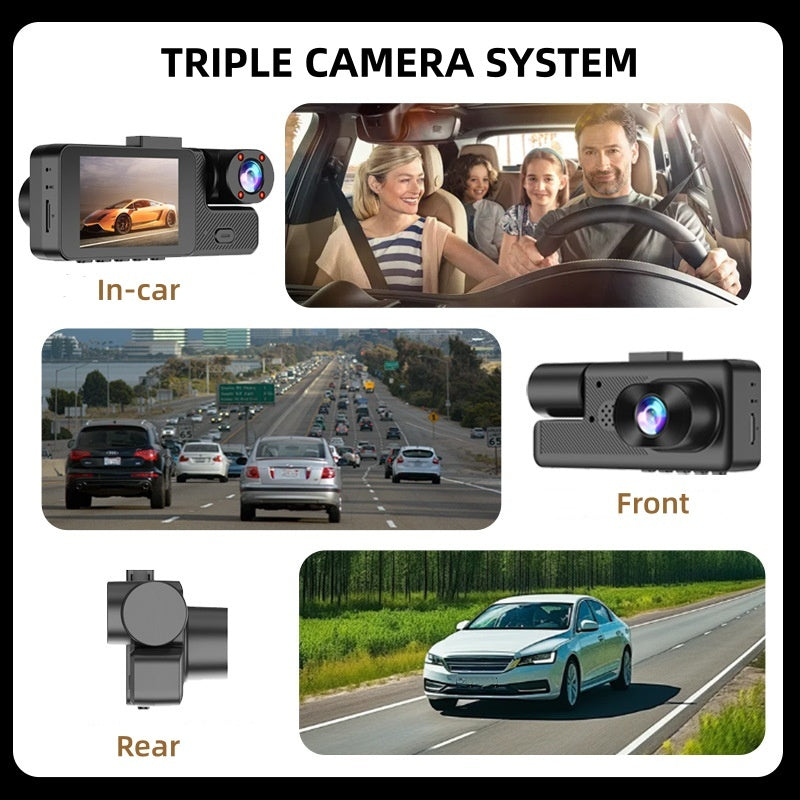 🔥 50 % Rabatt 🚗 3-Kanal Full HD 1080P Dash Cam mit WLAN