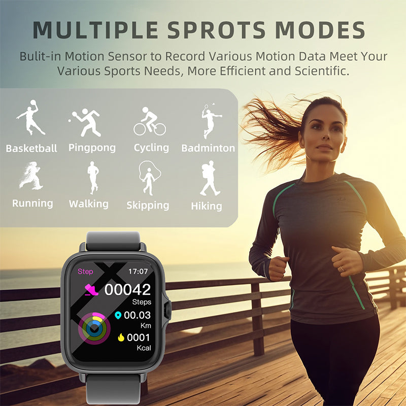 Smartwatch für Damen und Herren, Fitness-Tracker mit Anrufbeantwortung/-tätigung, Fitnessuhr mit Schlaf-Tracker/100 Sportarten/IP68 wasserdichtem Schrittzähler