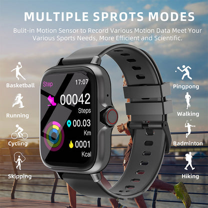 Smartwatch für Damen und Herren, Fitness-Tracker mit Anrufbeantwortung/-tätigung, Fitnessuhr mit Schlaf-Tracker/100 Sportarten/IP68 wasserdichtem Schrittzähler