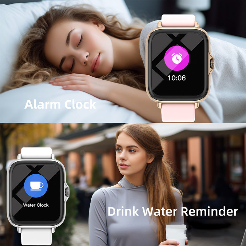Smartwatch für Damen und Herren, Fitness-Tracker mit Anrufbeantwortung/-tätigung, Fitnessuhr mit Schlaf-Tracker/100 Sportarten/IP68 wasserdichtem Schrittzähler
