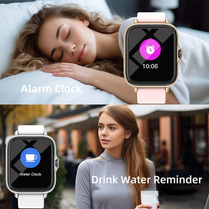 Smartwatch für Damen und Herren, Fitness-Tracker mit Anrufbeantwortung/-tätigung, Fitnessuhr mit Schlaf-Tracker/100 Sportarten/IP68 wasserdichtem Schrittzähler